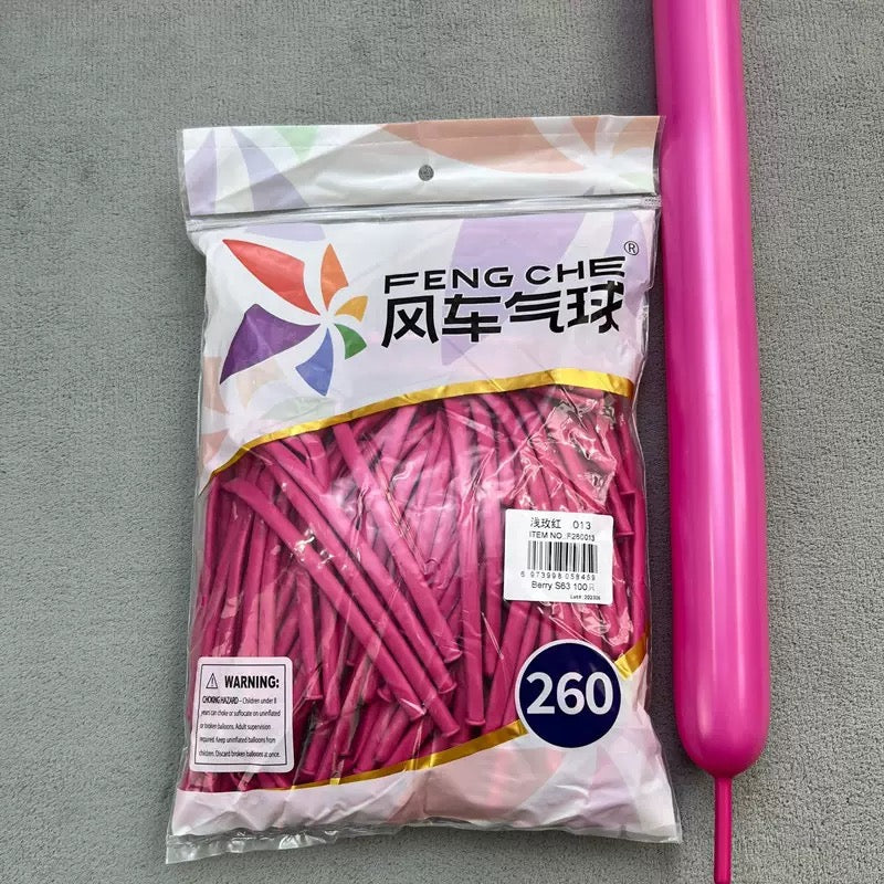 260 Long Magic Balloons, Thickened Latex Twisting Balloons for Clown &amp; Cartoon Sculptures, Party and Street Vending