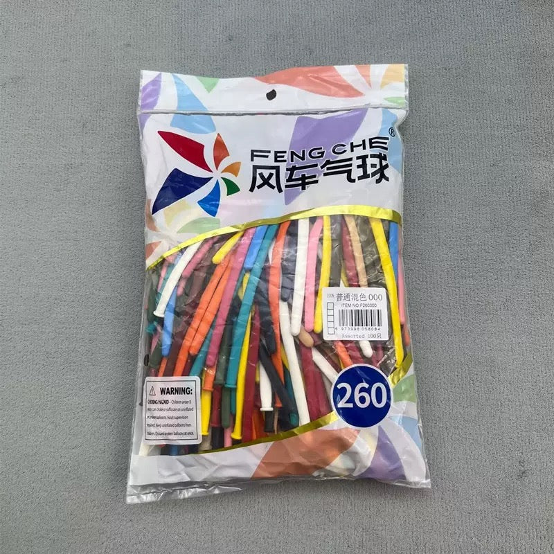 260 Long Magic Balloons, Thickened Latex Twisting Balloons for Clown &amp; Cartoon Sculptures, Party and Street Vending