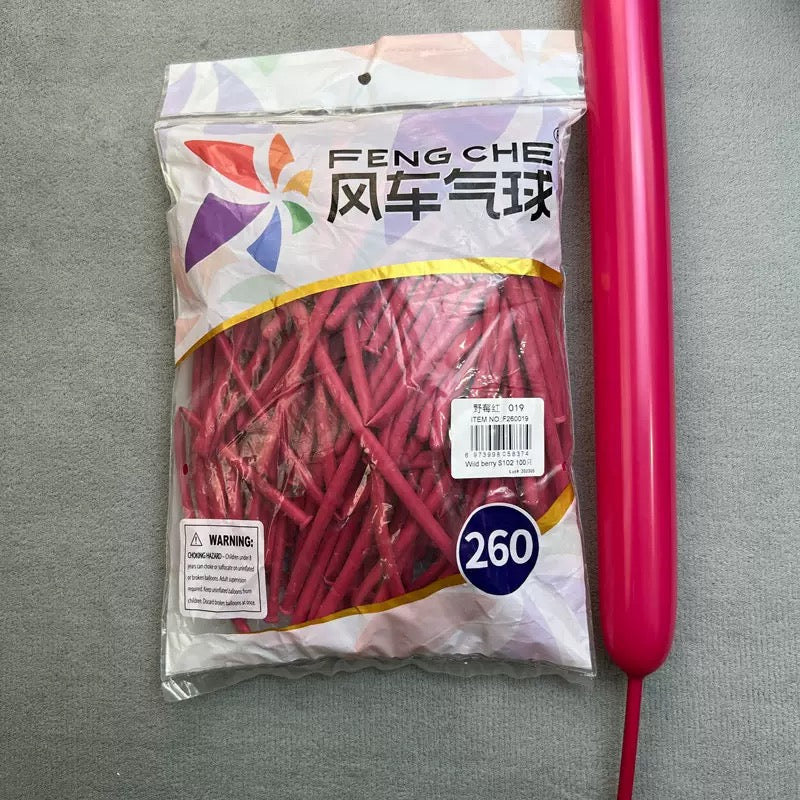 260 Long Magic Balloons, Thickened Latex Twisting Balloons for Clown &amp; Cartoon Sculptures, Party and Street Vending