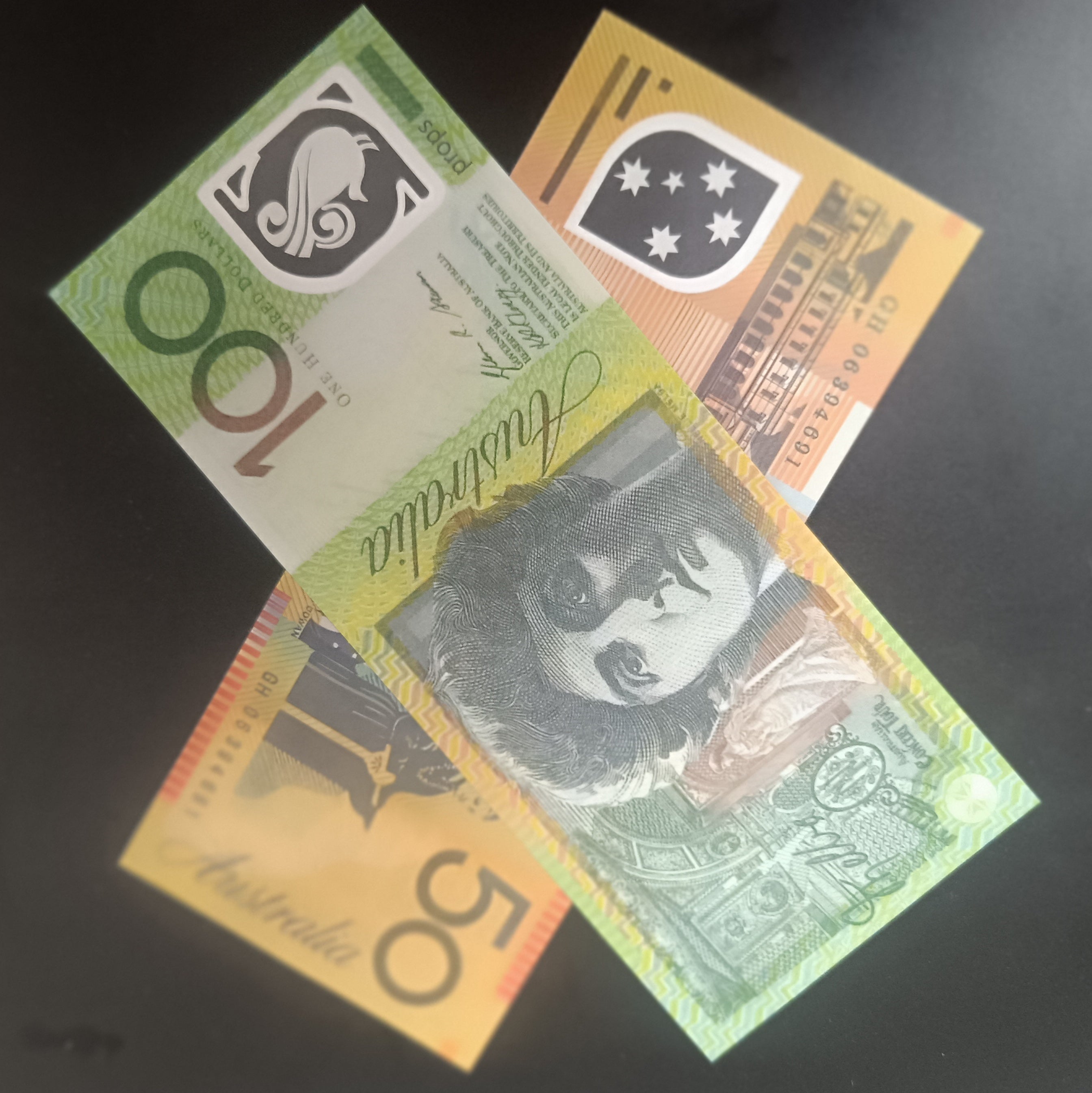 AUD Top 50 100 Australian Money Plastic Prop Money with Clear Window AUD Money Notes for Movie Music Party Game 100pcs