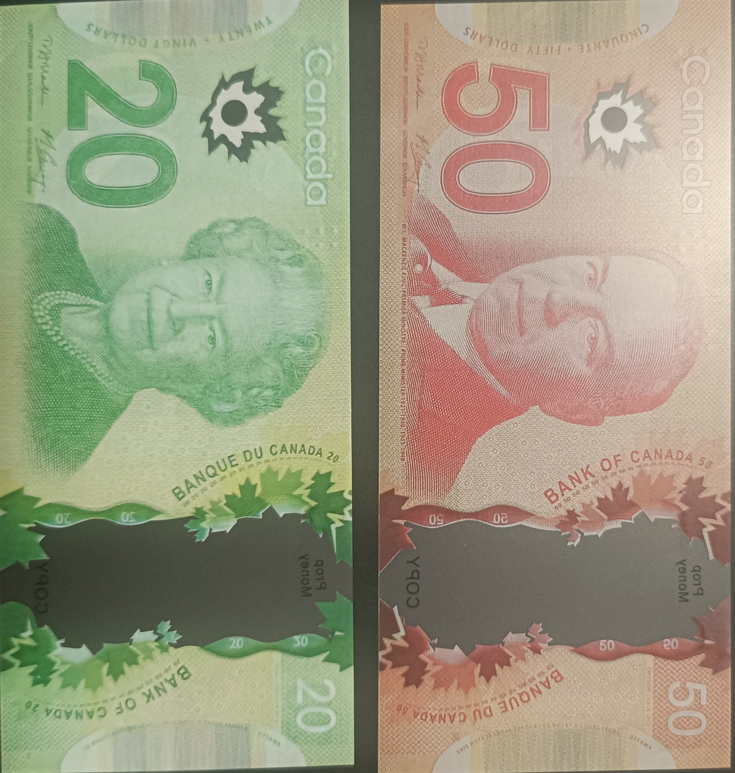50 Dollar Canadian Prop Banknote for Video Production Paper Commemorative Bill for MV Film and Visual Effects CaD