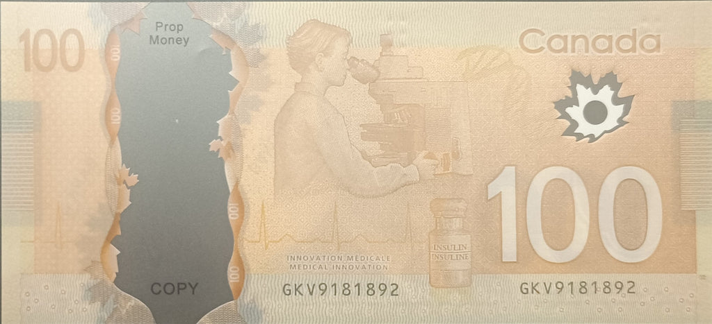 50 Dollar Canadian Prop Banknote for Video Production Paper Commemorative Bill for MV Film and Visual Effects CaD