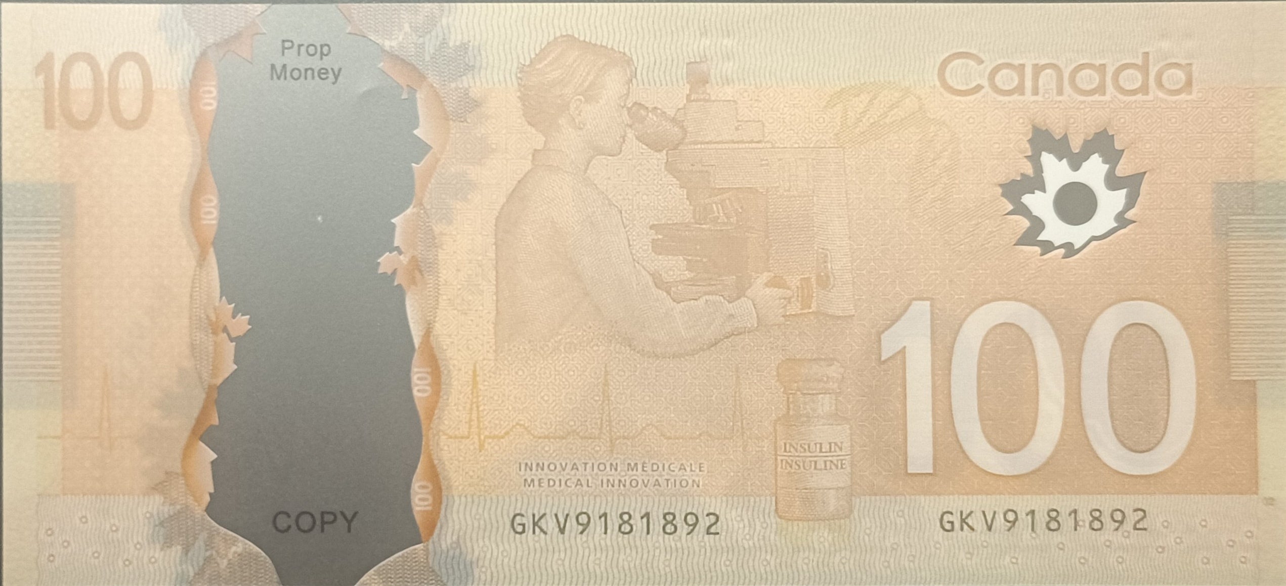 50 Dollar Canadian Prop Banknote for Video Production Paper Commemorative Bill for MV Film and Visual Effects CaD