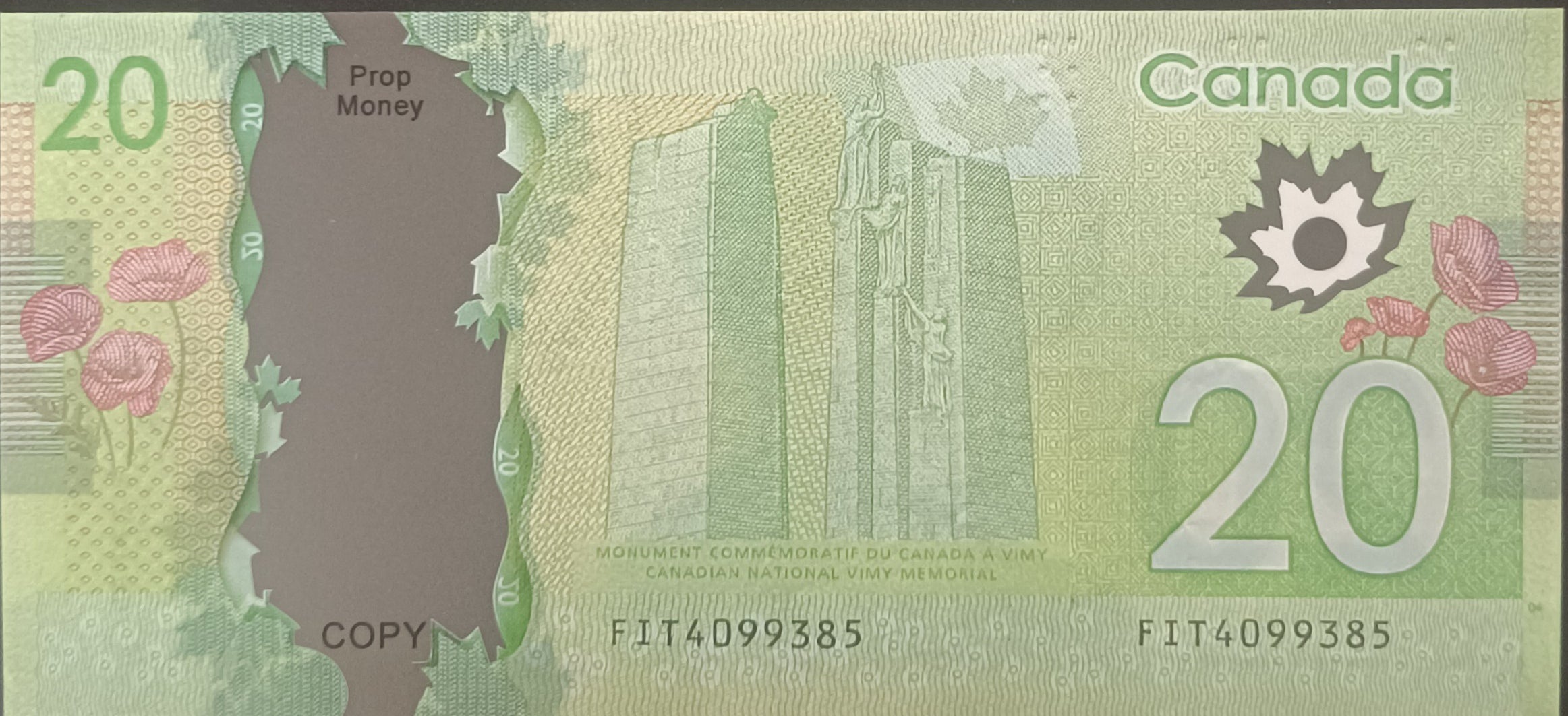 50 Dollar Canadian Prop Banknote for Video Production Paper Commemorative Bill for MV Film and Visual Effects CaD