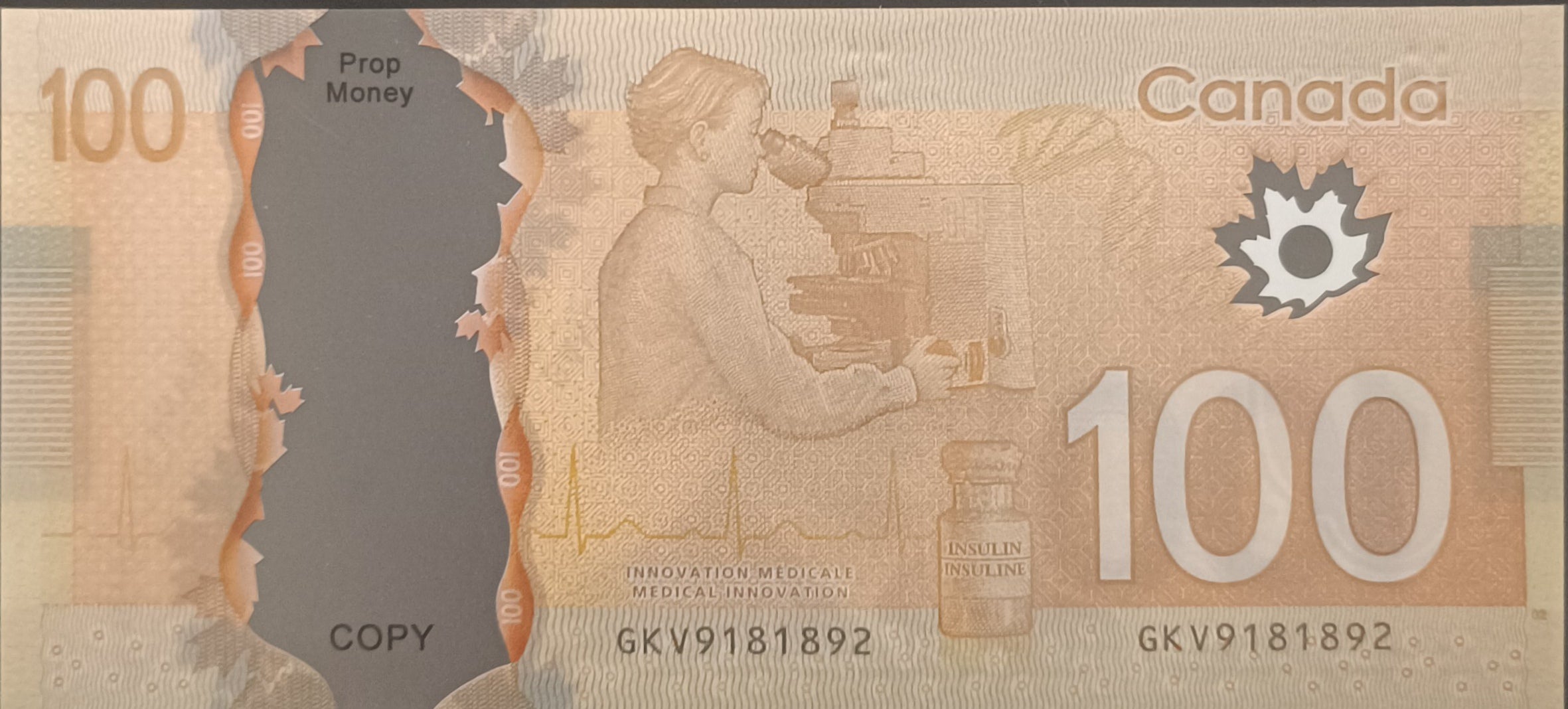 50 Dollar Canadian Prop Banknote for Video Production Paper Commemorative Bill for MV Film and Visual Effects CaD