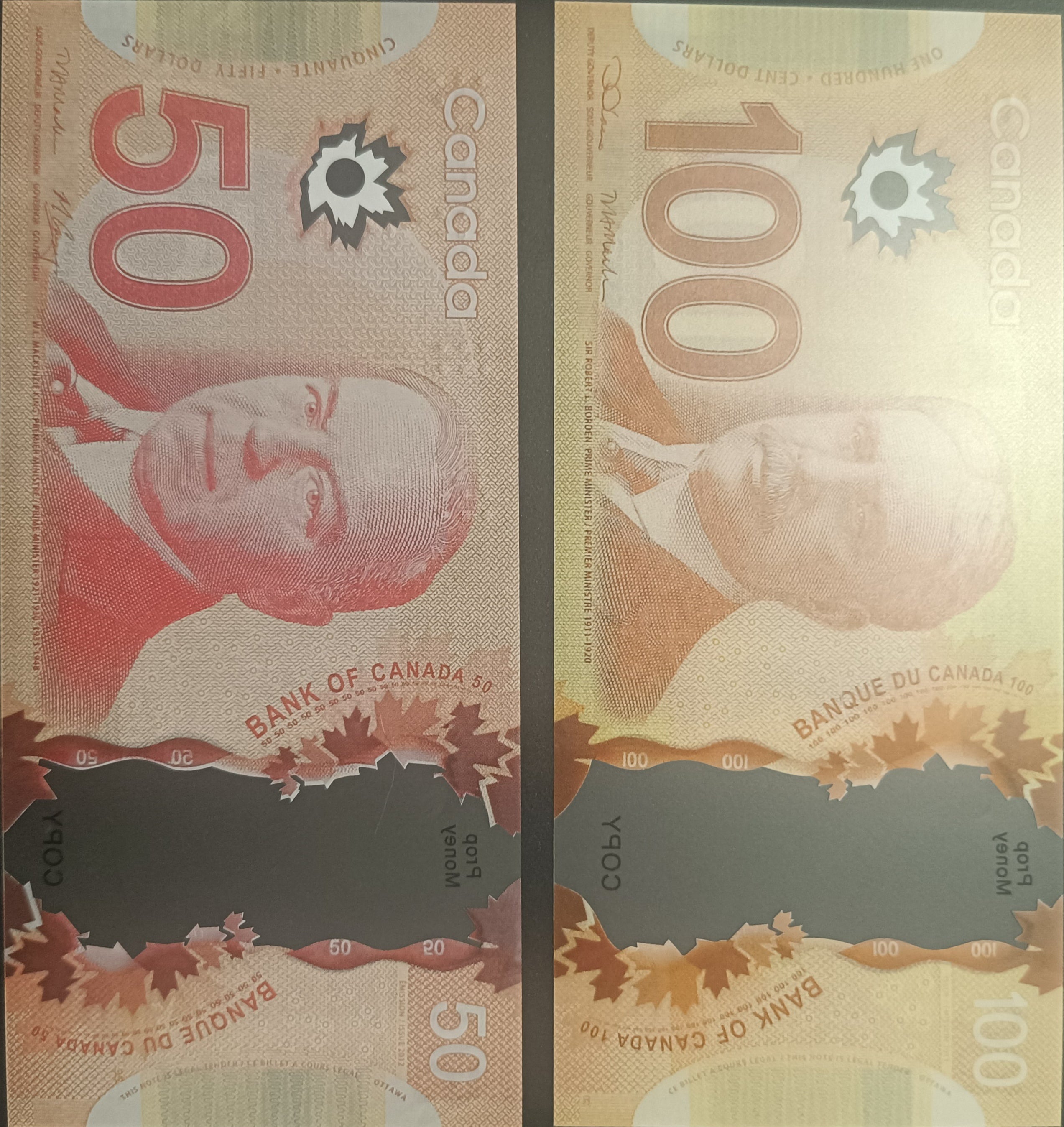 50 Dollar Canadian Prop Banknote for Video Production Paper Commemorative Bill for MV Film and Visual Effects CaD