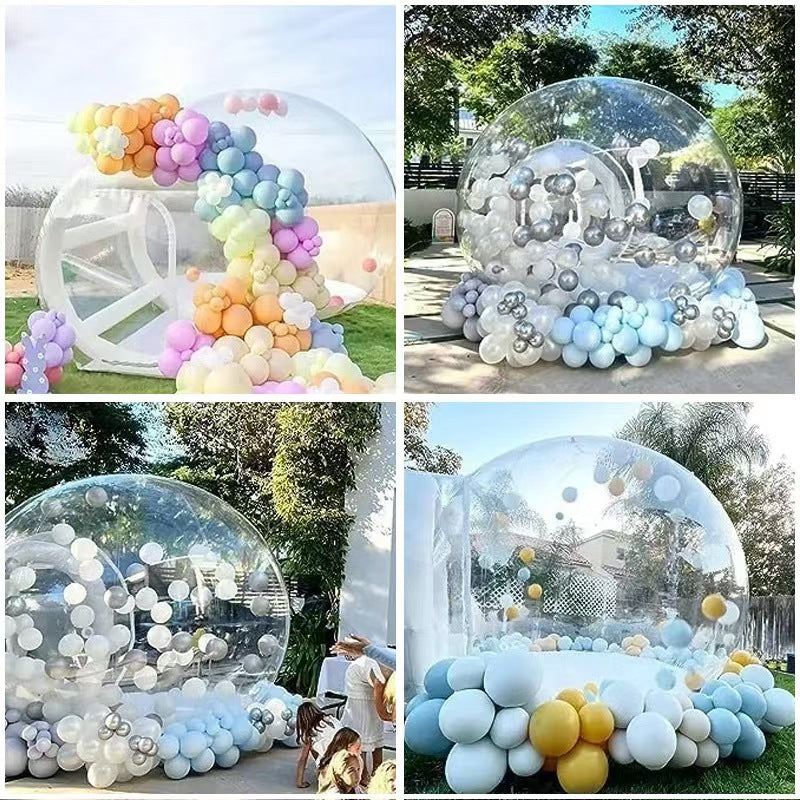 Giant Transparent Inflatable Bubble Tent with Tunnel, Outdoor Clear Bubble House for Glamping, Camping, Party, Event, Backyard & Home Stay