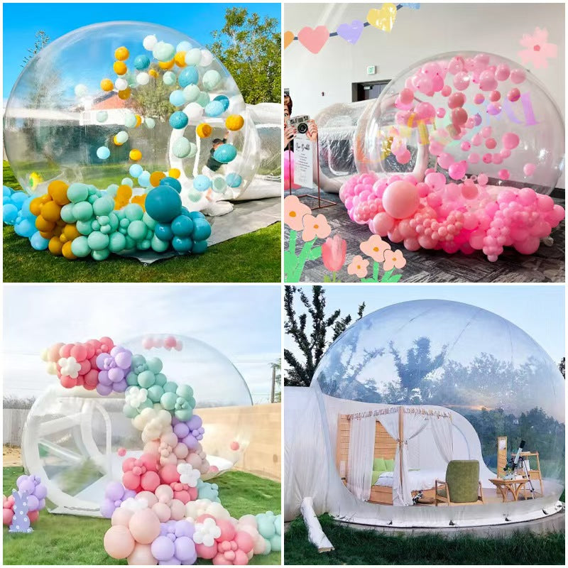 Giant Transparent Inflatable Bubble Tent with Tunnel, Outdoor Clear Bubble House for Glamping, Camping, Party, Event, Backyard & Home Stay