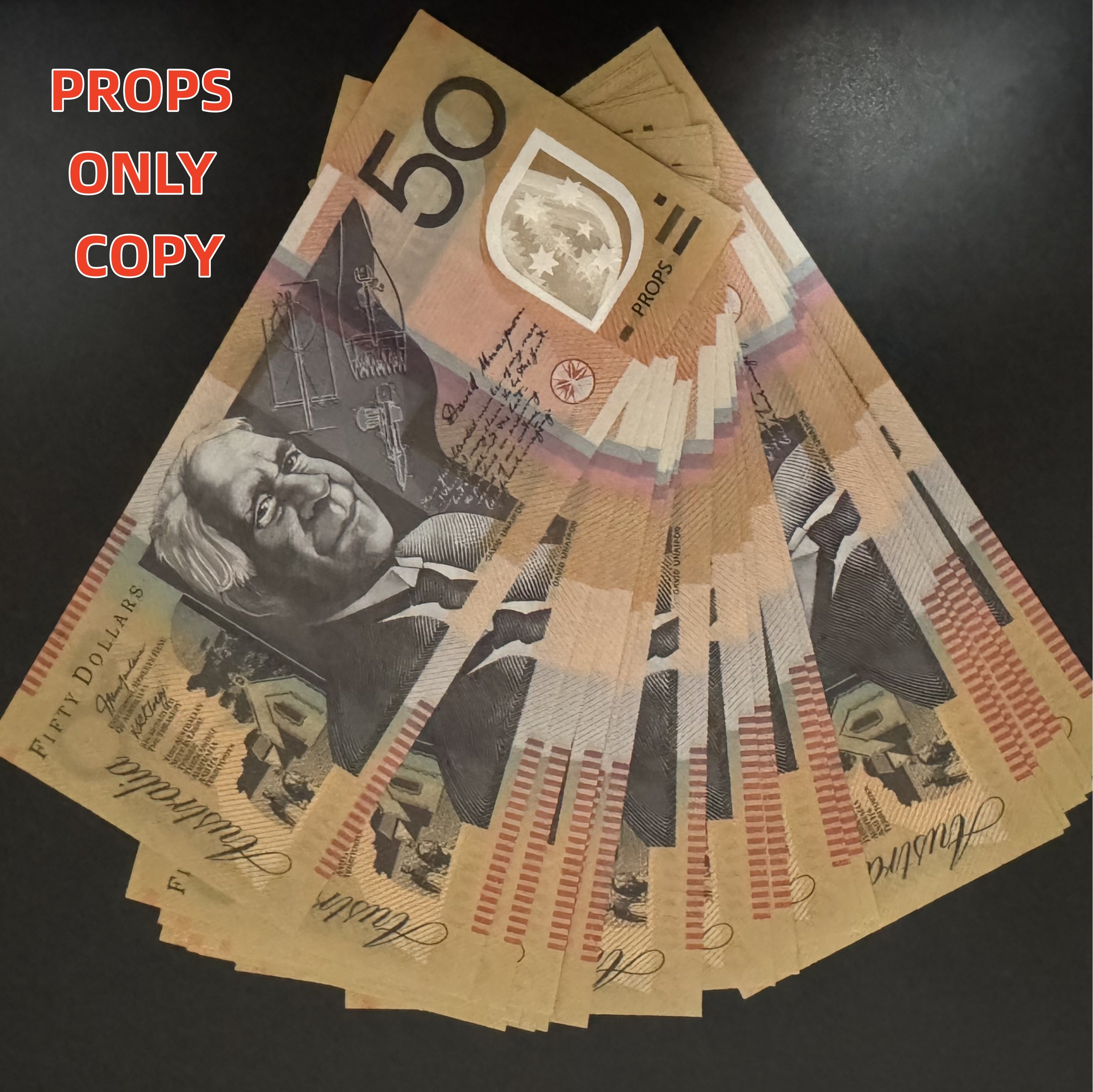 AUD Australian Prop Money with Clear Polymer 20 50 100 Dollar Notes Matte Effect New and Not Real-for Halloween Decorations