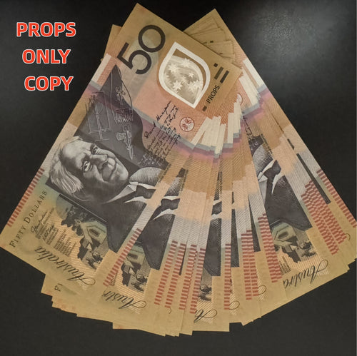 AUD Australian Prop Money with Clear Polymer 20 50 100 Dollar Notes Matte Effect New and Not Real-for Halloween Decorations
