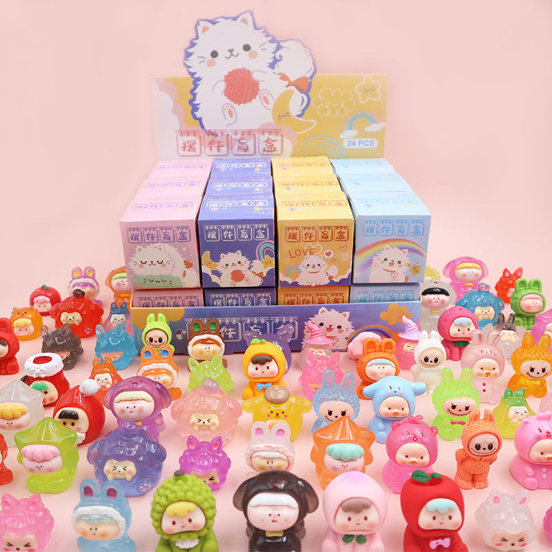Cartoon Trendy Mystery Box Toys Surprise Blind Bags 3D Resin Cute Mini Figures Creative Ornaments Wholesale for Vendors Cute Resin Mini Figurines Blind Bag Surprise Toys拆拆乐 Style Trendy Collectible Desk Decor Bulk Wholesale for Cross-Border