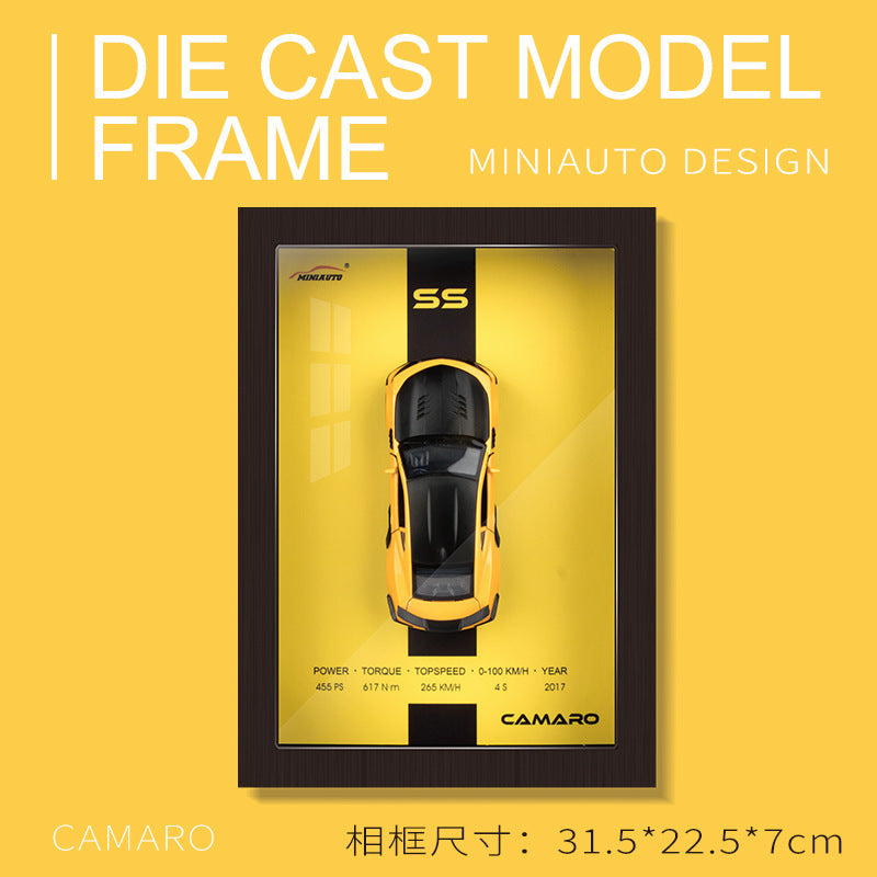 1:32 Photo Frame Version Diecast Alloy Metal Sports Car Model 3D Racing Car Hanging Painting Collection Kids Gifts