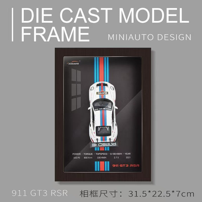 1:32 Photo Frame Version Diecast Alloy Metal Sports Car Model 3D Racing Car Hanging Painting Collection Kids Gifts