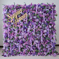 3D Purple Artificial Flower Wall Backdrop, 8x8ft Summer Flowers Decor for Wedding, Party, Photo Booth, Event & Home Decoration