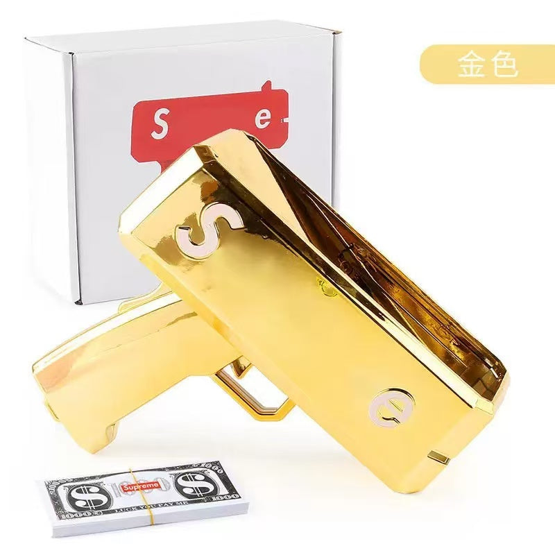 Super Money Gun Plastic Cash Spray Toy Funny Party Game Gift Shoot Dollar Bill Gun  High Power Electric Money Gun Upgraded Version Cash Shooter Toy Festival Party Prop