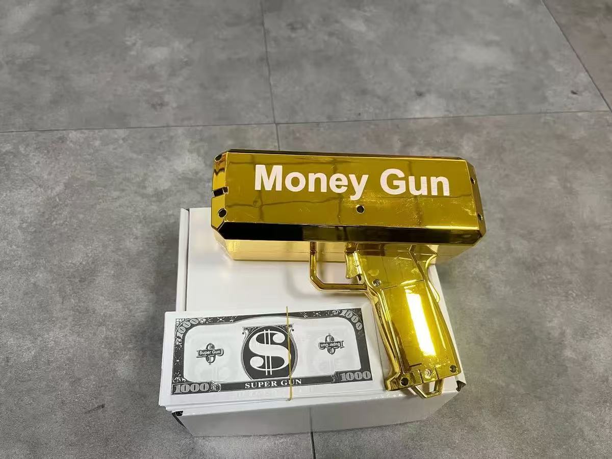 Super Money Gun Plastic Cash Spray Toy Funny Party Game Gift Shoot Dollar Bill Gun  High Power Electric Money Gun Upgraded Version Cash Shooter Toy Festival Party Prop
