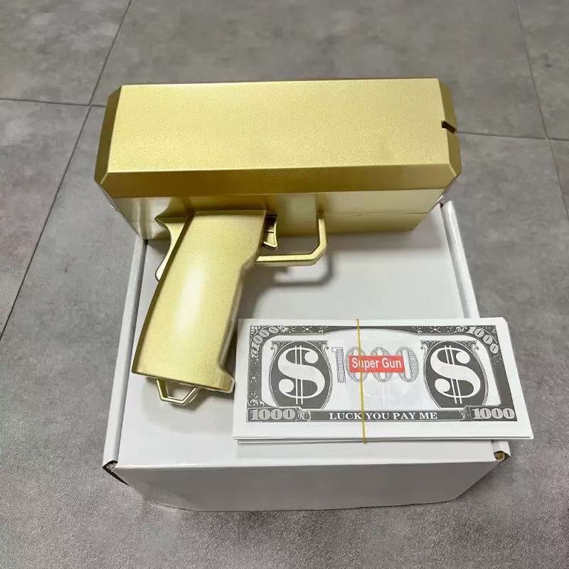 Super Money Gun Plastic Cash Spray Toy Funny Party Game Gift Shoot Dollar Bill Gun  High Power Electric Money Gun Upgraded Version Cash Shooter Toy Festival Party Prop