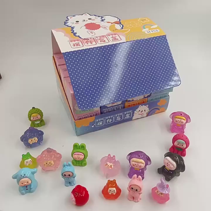 Cartoon Trendy Mystery Box Toys Surprise Blind Bags 3D Resin Cute Mini Figures Creative Ornaments Wholesale for Vendors Cute Resin Mini Figurines Blind Bag Surprise Toys拆拆乐 Style Trendy Collectible Desk Decor Bulk Wholesale for Cross-Border