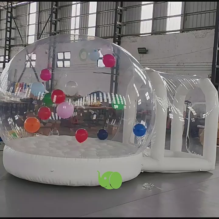 Giant Transparent Inflatable Bubble Tent with Tunnel, Outdoor Clear Bubble House for Glamping, Camping, Party, Event, Backyard & Home Stay